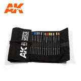 AK WEATHERING PENCILS FULL RANGE CLOTH CASE