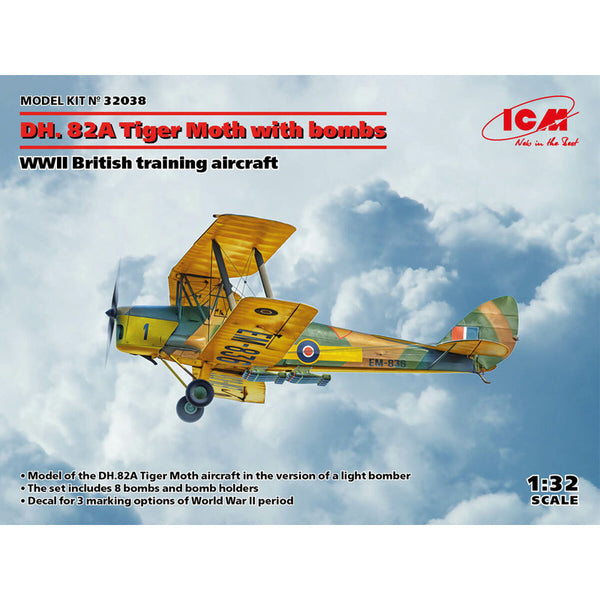 D.H. 82A with bombs WWII British training aircraft 1/32