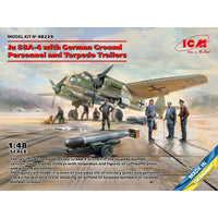 Ju 88A-4 with German Ground Personnel and Torpedo Trailers 1/48