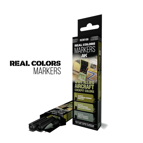 AK WWII ALLIED AIRCRAFT COCKPIT COLORS – RC MARKERS SET