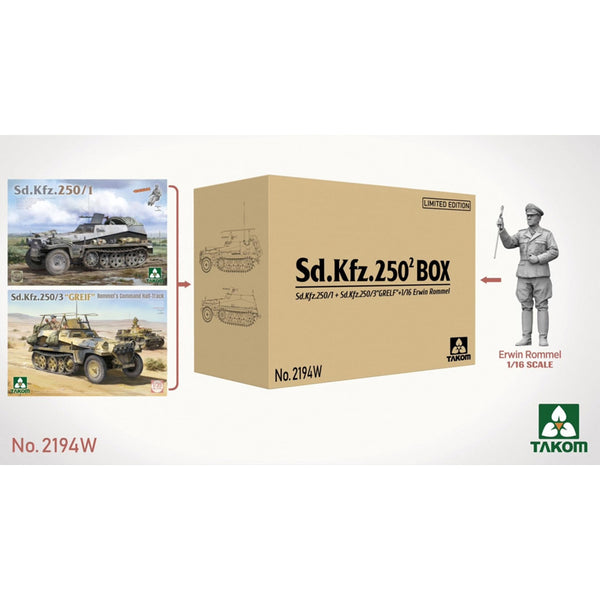 Sd.Kfz.250² BOX Sd.Kfz.250/1 + Sd.Kfz.250/3 "GREIF" 1/35 + 1/16 Erwin Rommel